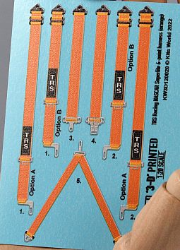 Kitsworld 1:20 Scale TRS Racing Nascar Superlite 6-Point Harness (Orange) 
