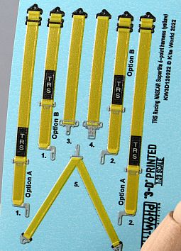 Kitsworld 1:20 Scale TRS Racing Nascar Superlite 6-Point Harness (Yellow) 