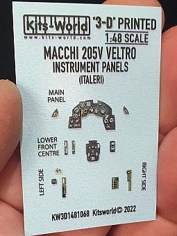 Kitsworld 1:48 3D Instrument Panels Macchi 205V KW3D1481068 3D Full colour Instrument Panels Macchi 205V 