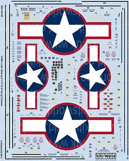 Kitsworld Kitsworld 1/48 scale Boeing B-17 F/G Flying Fortress Decal Sheet 