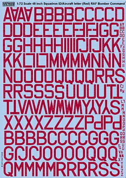 Kitsworld Kitsworld 48' Code Letters (Dull Red)1/72 Scale Decal Sheet KW172026 Camouflage, Colourings and Markings of Aircraft - Jan 1941  