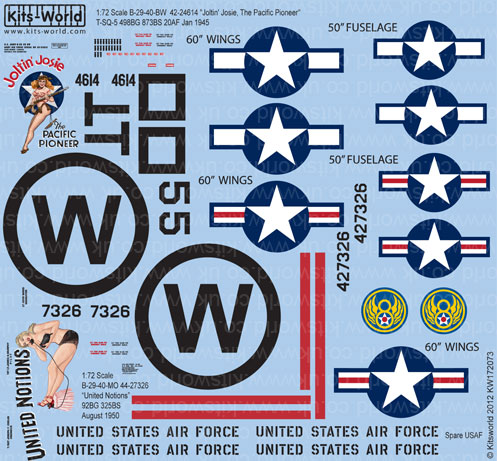 Kitsworld Kitsworld  - 1/72 Scale Decal Sheet B-29 Super Fortress KW172073 