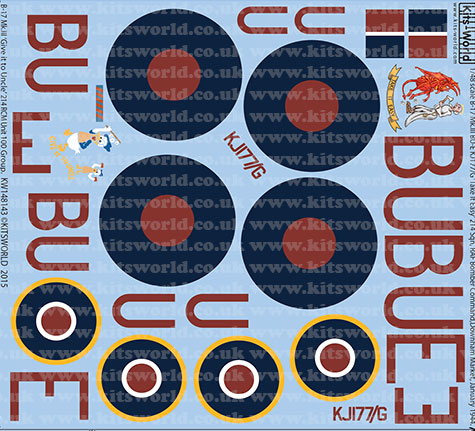 Kits World Decals KW148001 1/48 B-17G FLYING FORTRESS American Beauty