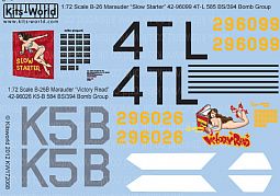 Kitsworld Kitsworld  - 1/72 Scale Decal Sheet B-26 Marauders KW172068 