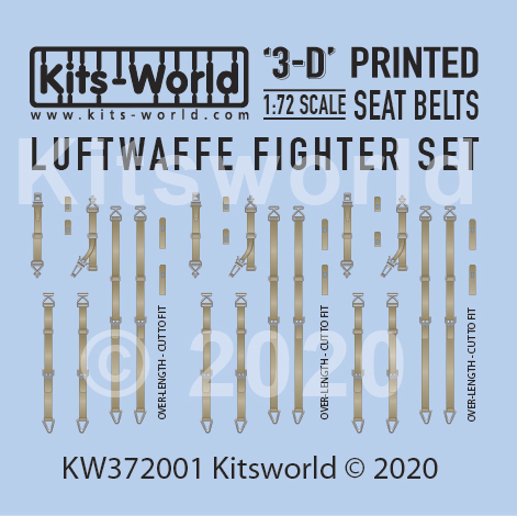Kits World Decals 1/72 3D SEAT BELT SET for GERMAN WWII LUFTWAFFE FIGHTERS 