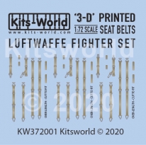 Kitsworld 1:72 scale 3D Luftwaffe Fighter Seat Belt Set 