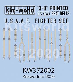 Kitsworld 1:72 scale 3D U.S.A.A.F. Fighter Seat Belt Set KW3D172002 3D Seat Belt Decals 