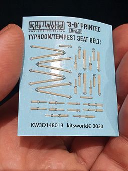 Kitsworld 1:48 scale WWII Typhoon - Tempest KW3D148013 3D Seat Belt Decals 